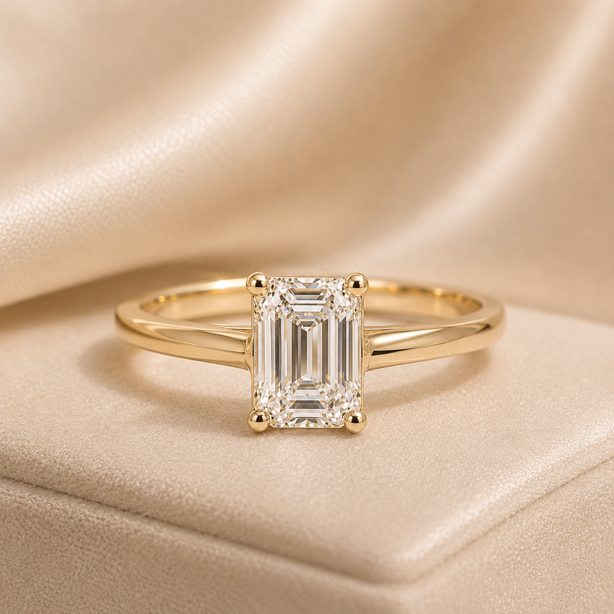 Éternelle — bague de fiançailles diamant naturel, taille coussin